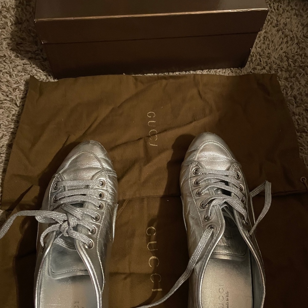 Silver Gucci sneakers